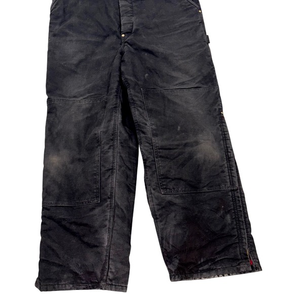 Carhartt Mens R02 BLK Insulated‎ Bib Overalls Black Size 42x30 Workwear - Picture 5 of 8